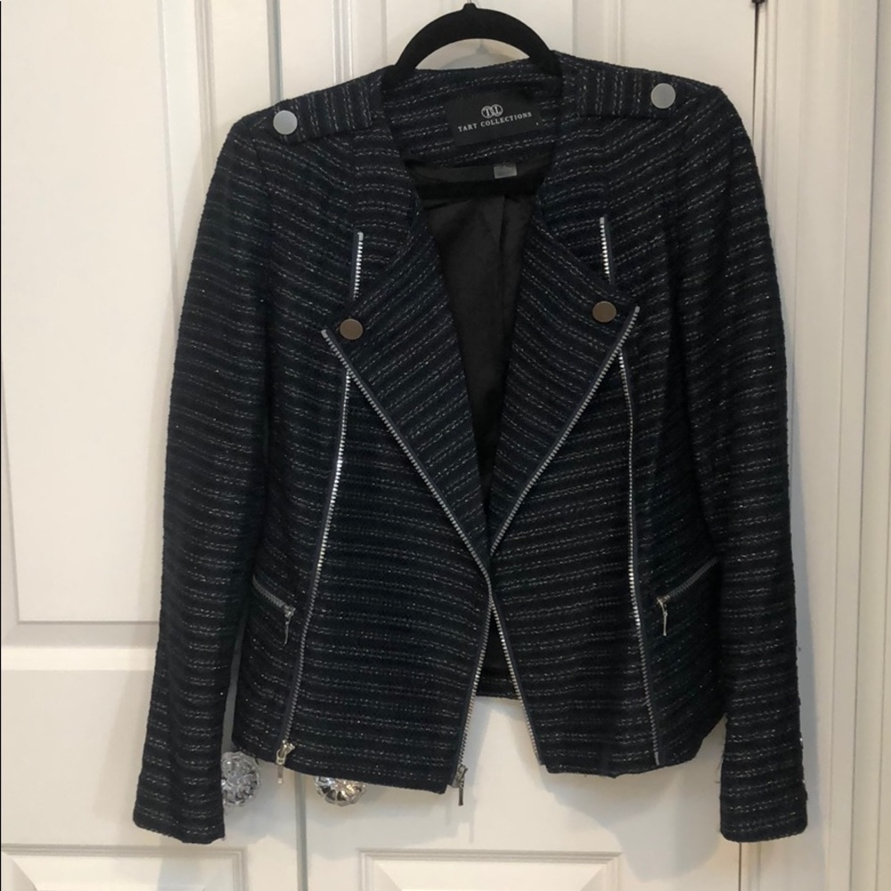 Tart Collection black/navy/silver tweed blazer